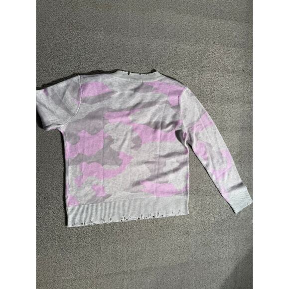 Fate‎ Light Purple Camo Distressed V‑neck Sweater Women S Casual Grunge - Picture 6 of 8